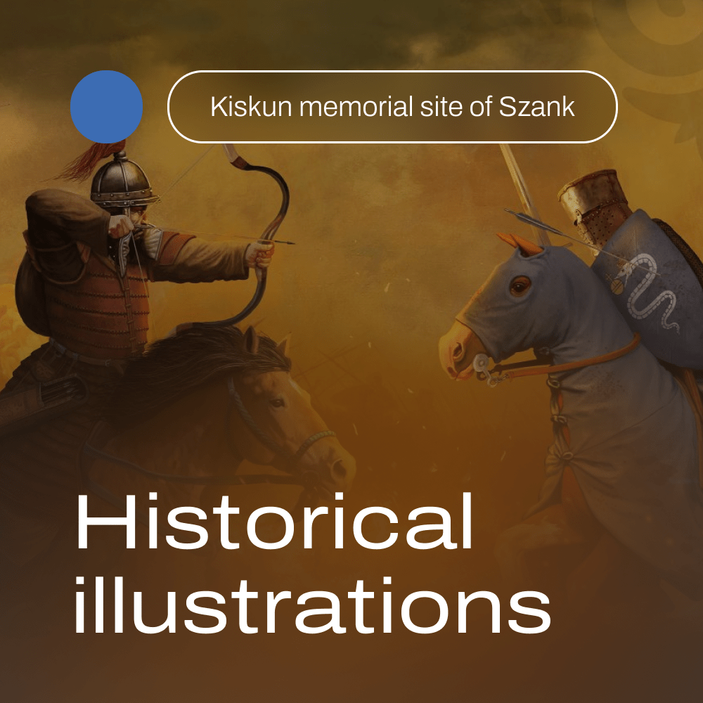 Historical illustrations at the Kiskun memorial site of Szank
